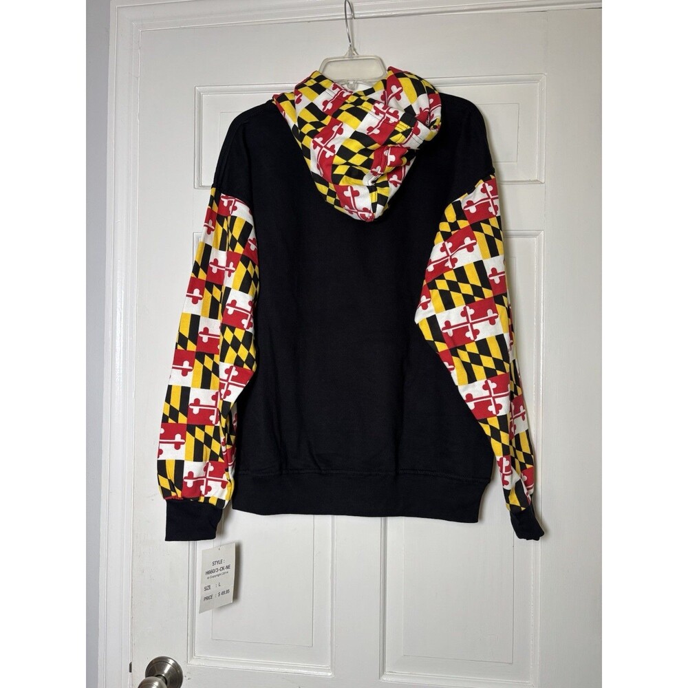 State Of Maryland Flag Black Hoodie Large - Picture 3 of 7